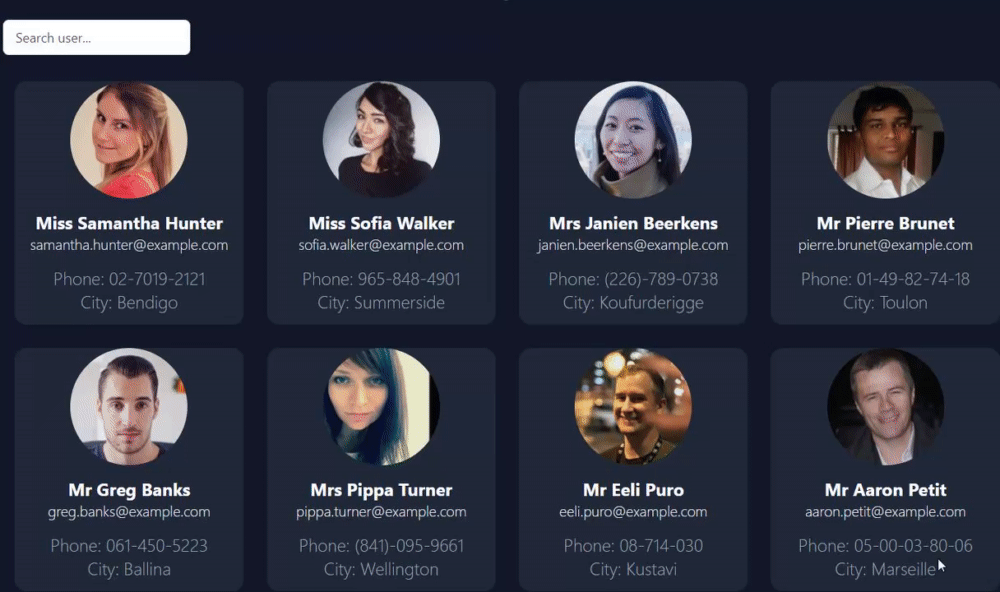 React Contact List App