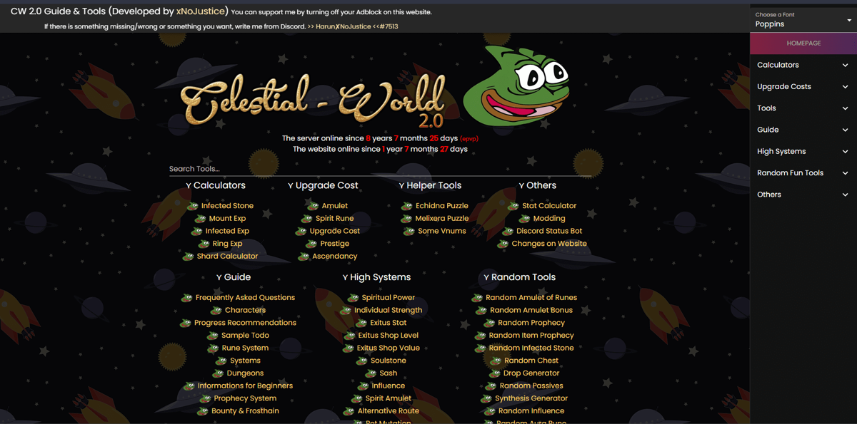 Celestial World 2.0 Guide & Tools