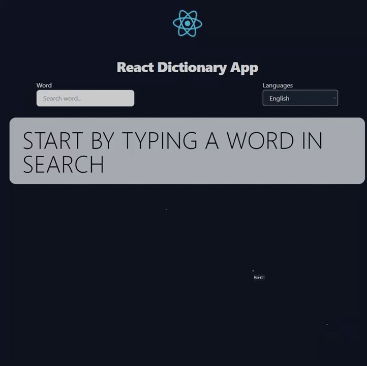 React Dictionary App