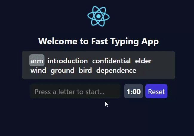 React Fast Typing App