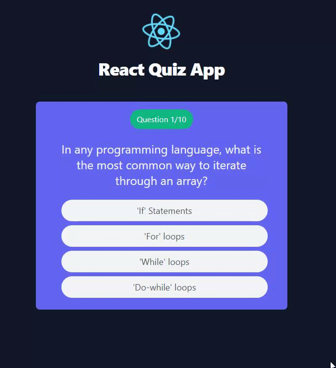 React Quiz App 2