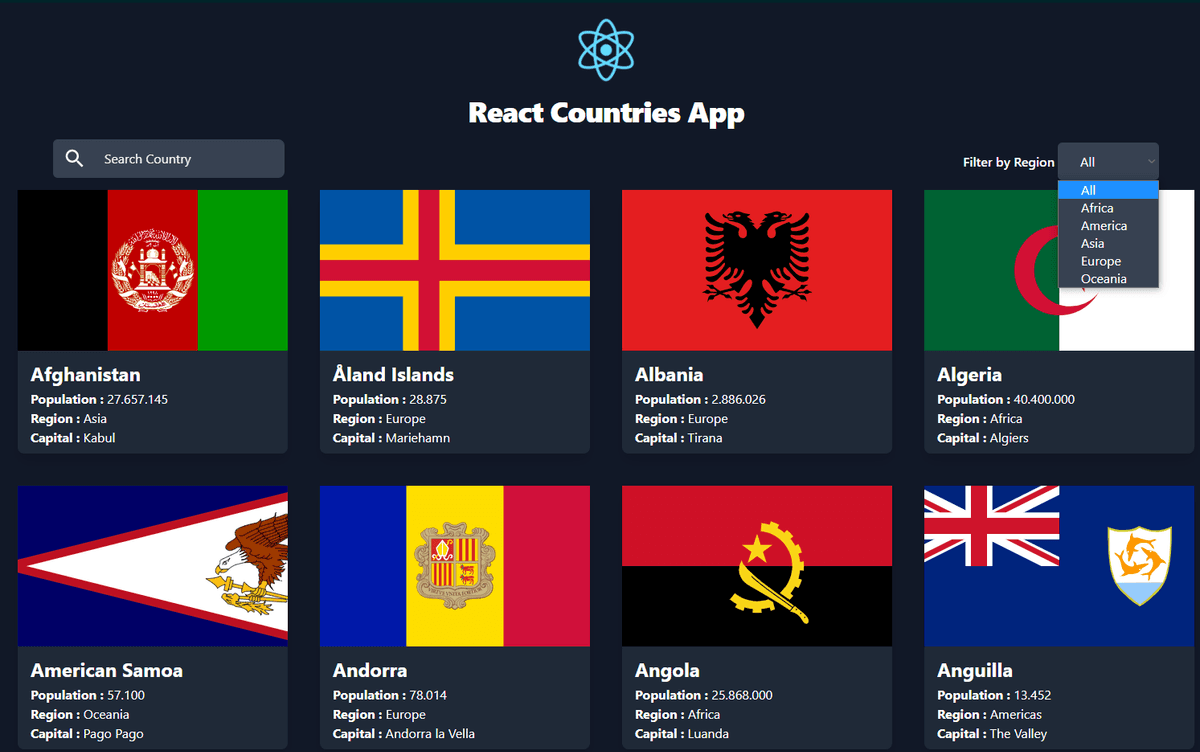 React Countries App