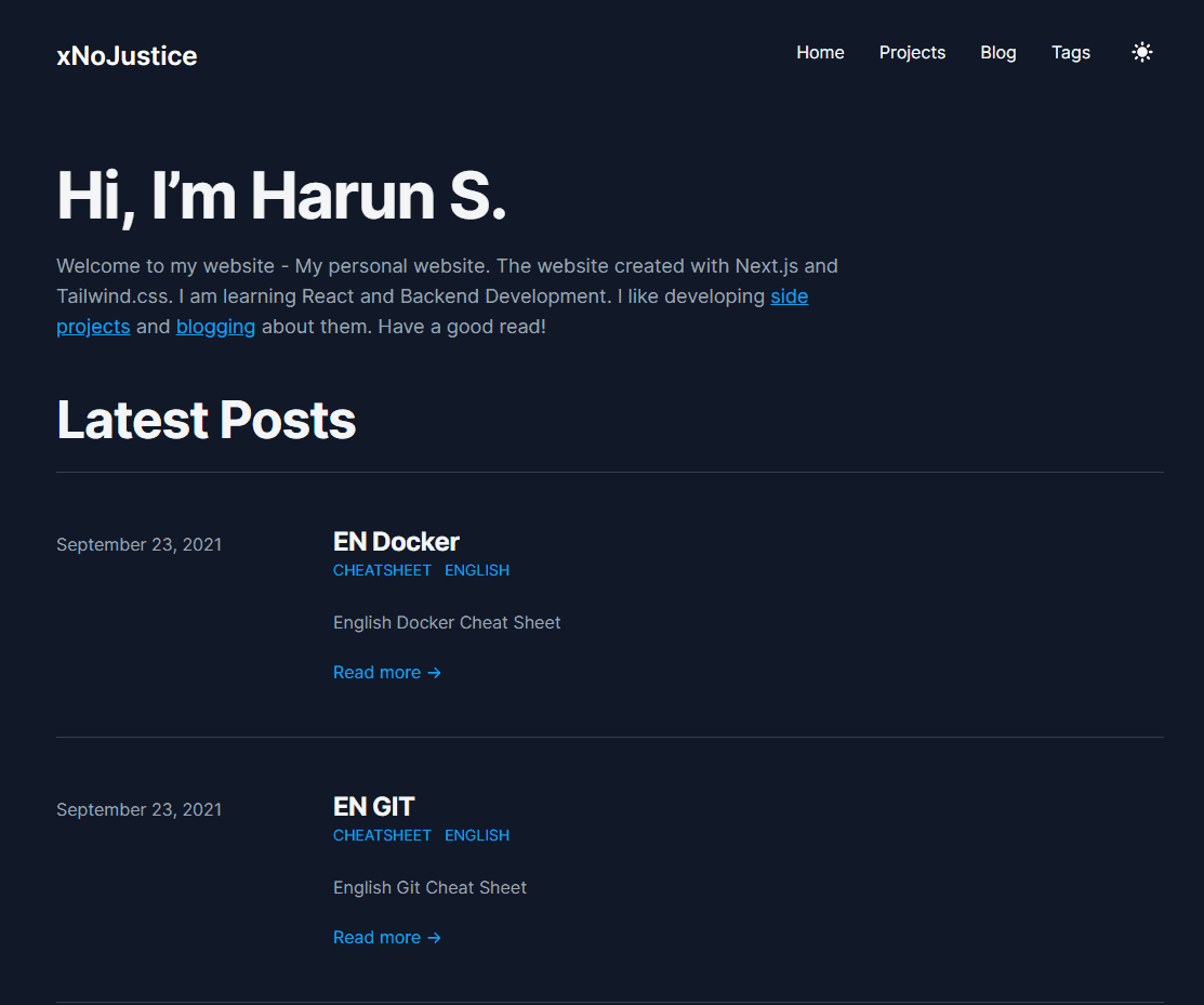 Old Personal Website